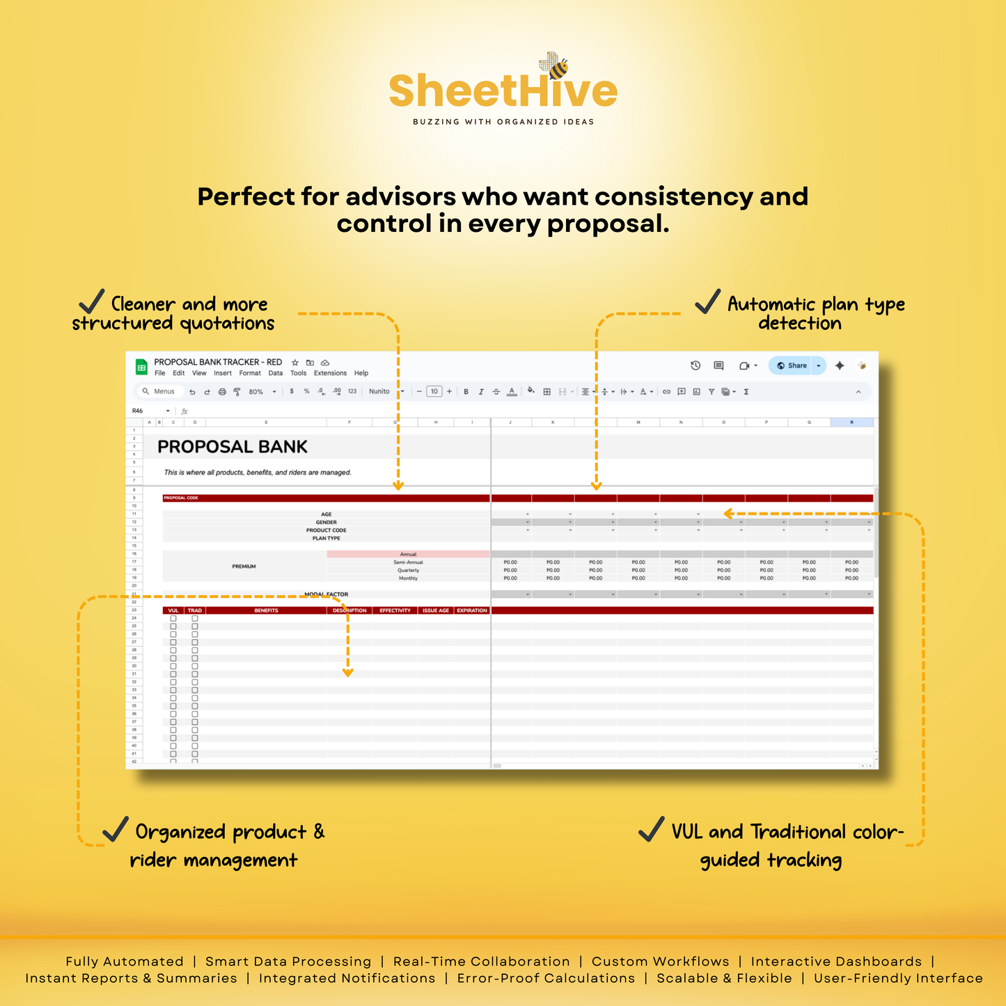 Proposal Bank Tracker for Financial Advisor and Insurance Agent PRO - BLUE