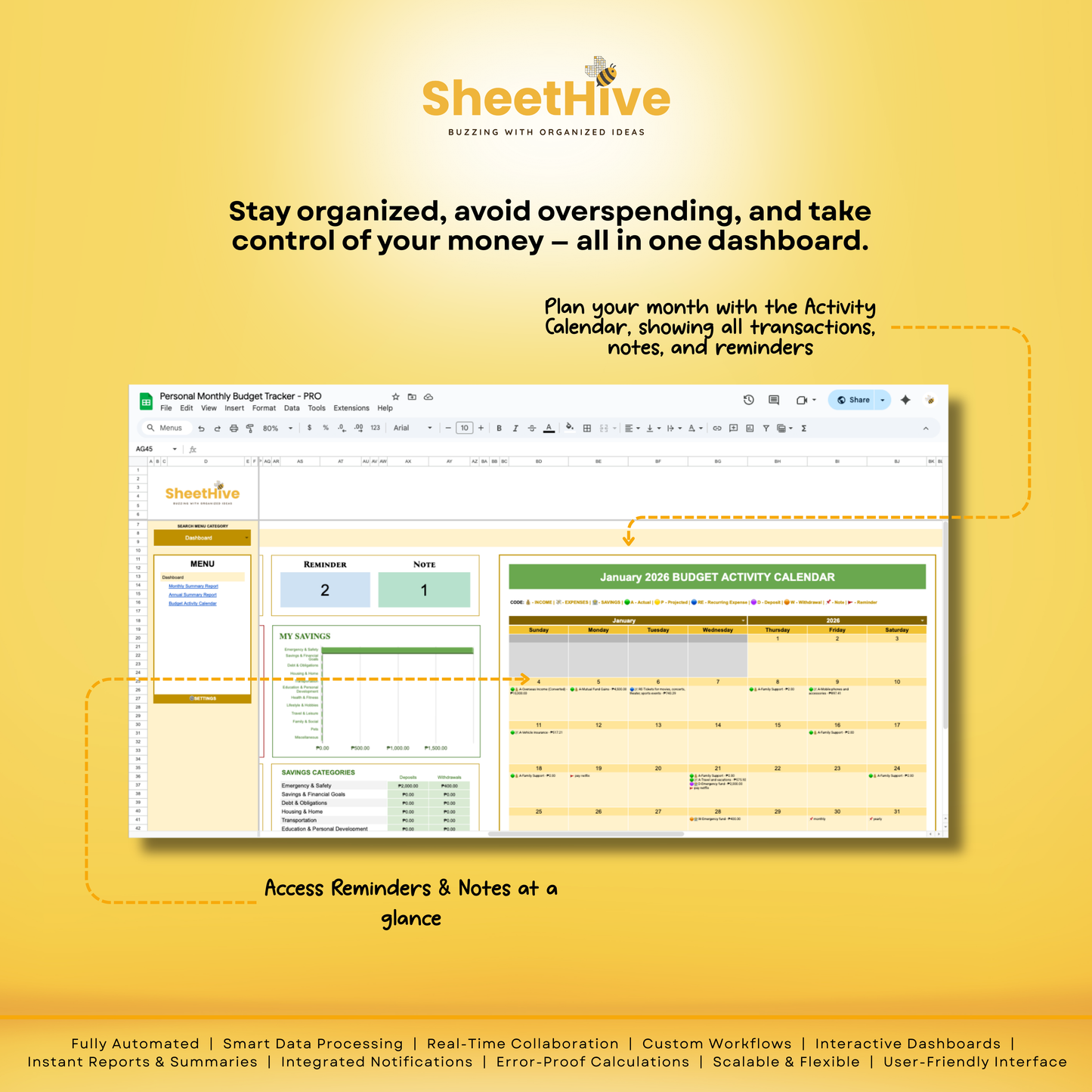 Personal Monthly Budget Tracker - PRO
