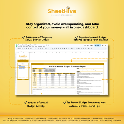 Personal Monthly Budget Tracker - PRO