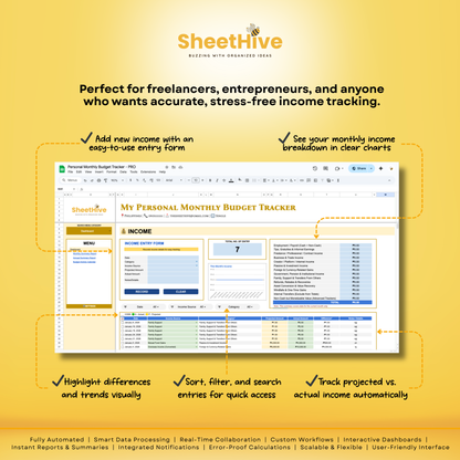 Personal Monthly Budget Tracker - PRO