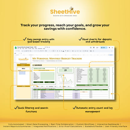 Personal Monthly Budget Tracker - PRO