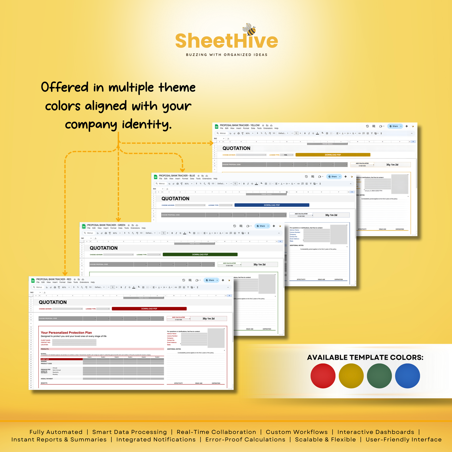 Proposal Bank Tracker for Financial Advisor and Insurance Agent PRO - BLUE