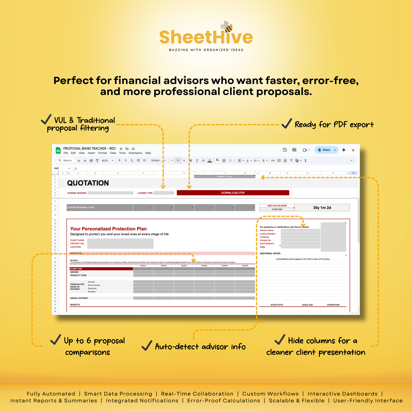Proposal Bank Tracker for Financial Advisor and Insurance Agent PRO - BLUE