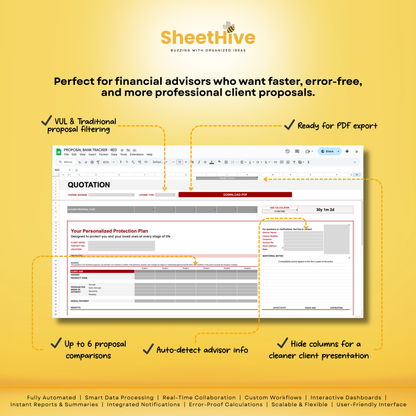 Proposal Bank Tracker for Financial Advisor and Insurance Agent PRO - BLUE