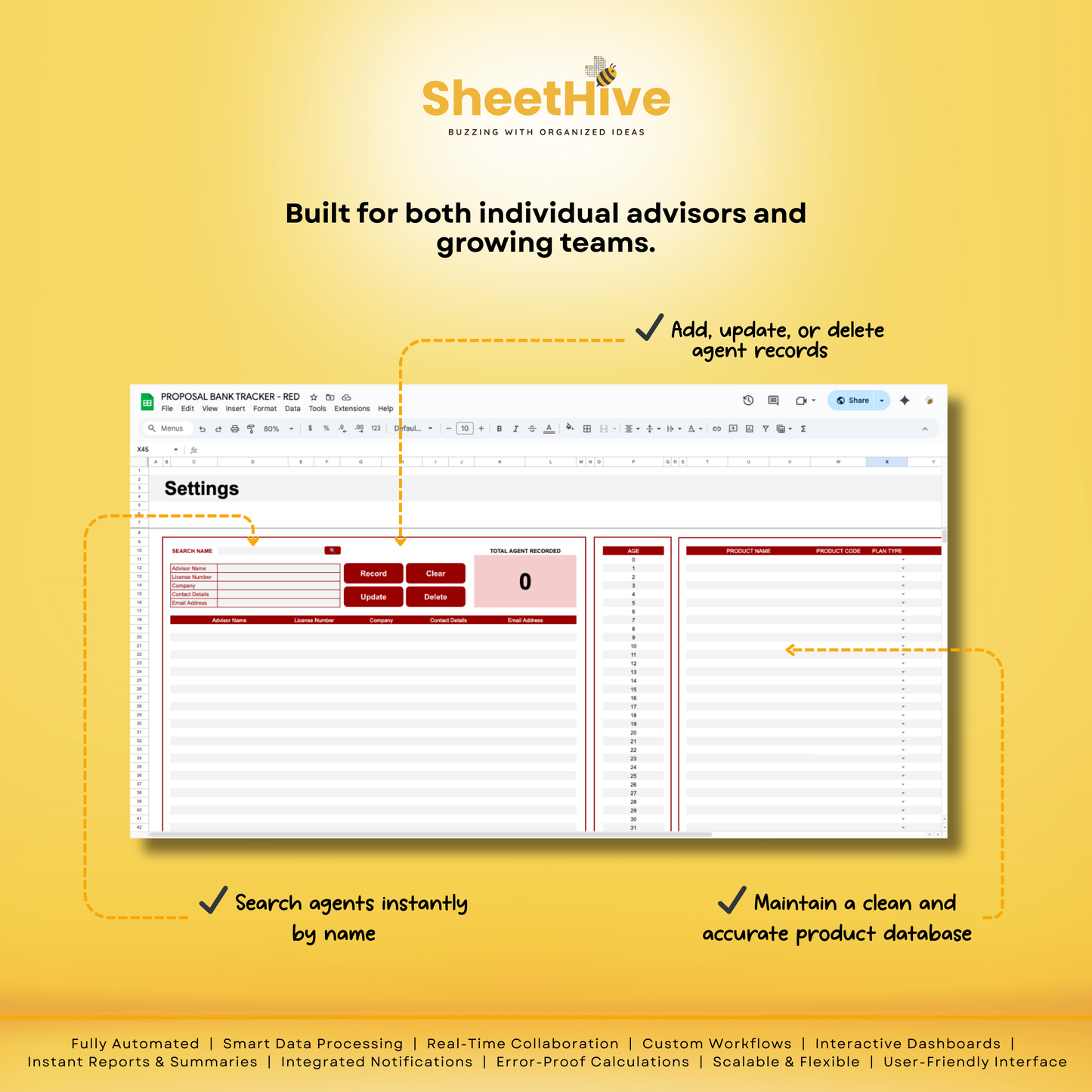 Proposal Bank Tracker for Financial Advisor and Insurance Agent PRO - BLUE